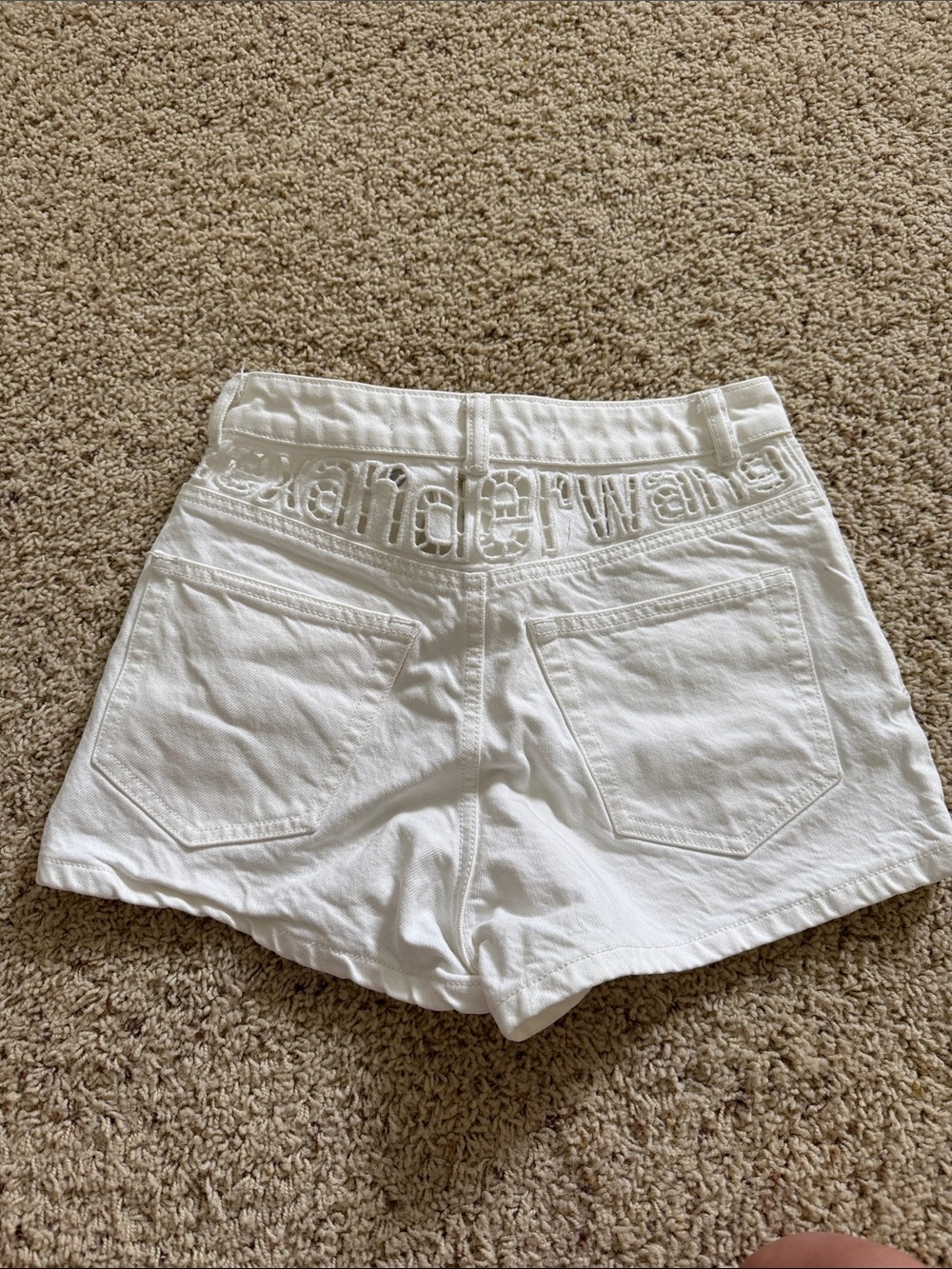 Alexander wang cut out denim shorts